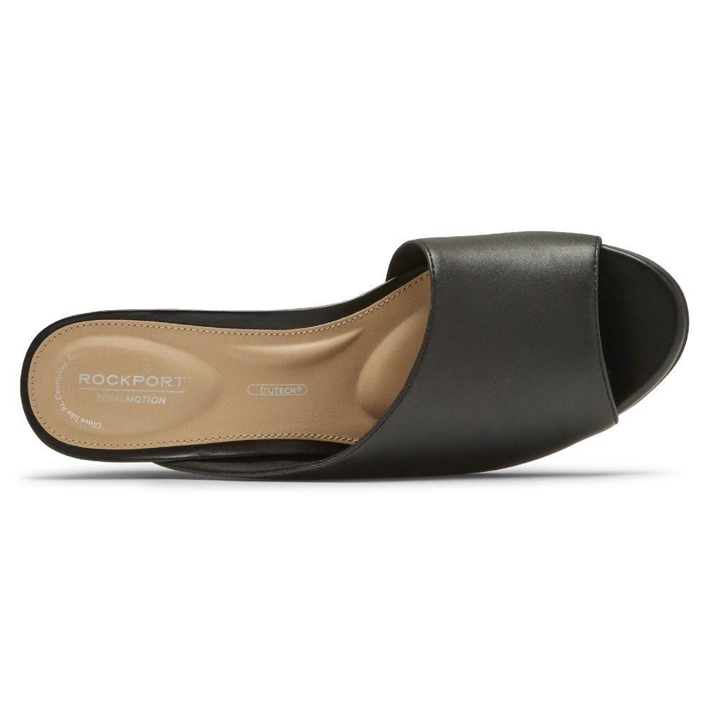 Rockport Singapore Womens Slides - Total Motion Taylor Asymmetrical Black - NK5487206